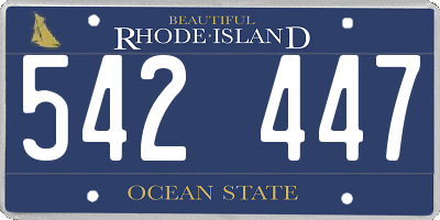 RI license plate 542447