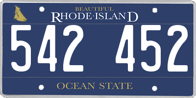 RI license plate 542452