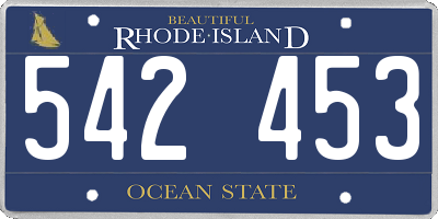 RI license plate 542453