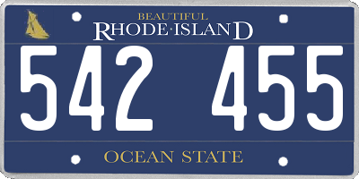 RI license plate 542455