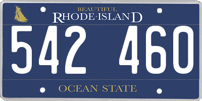 RI license plate 542460