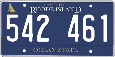 RI license plate 542461