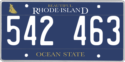 RI license plate 542463