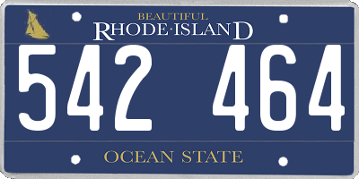 RI license plate 542464