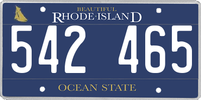 RI license plate 542465