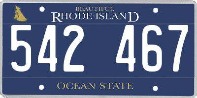 RI license plate 542467