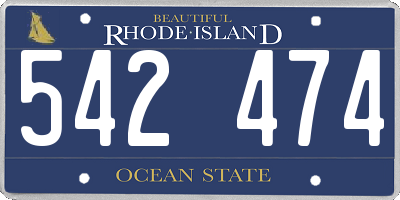 RI license plate 542474