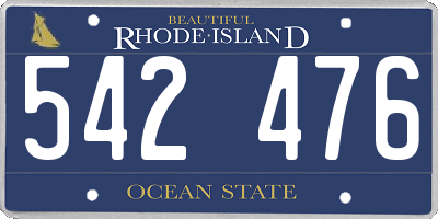 RI license plate 542476