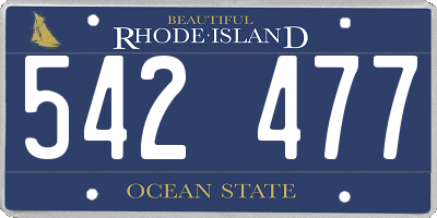 RI license plate 542477