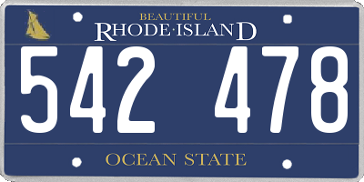 RI license plate 542478
