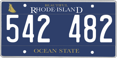 RI license plate 542482