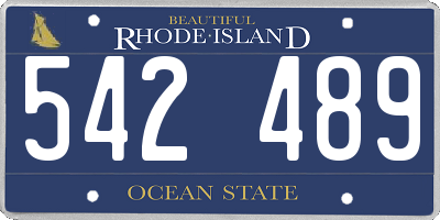 RI license plate 542489
