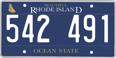 RI license plate 542491