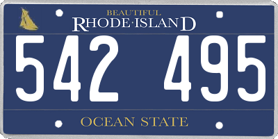RI license plate 542495