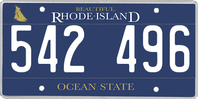 RI license plate 542496