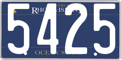 RI license plate 5425