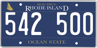 RI license plate 542500