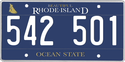 RI license plate 542501