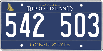RI license plate 542503