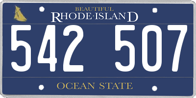 RI license plate 542507
