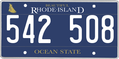 RI license plate 542508