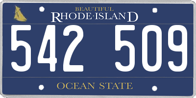 RI license plate 542509
