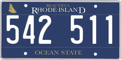 RI license plate 542511