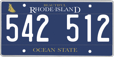 RI license plate 542512