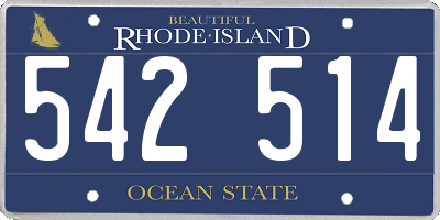 RI license plate 542514