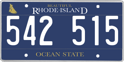 RI license plate 542515