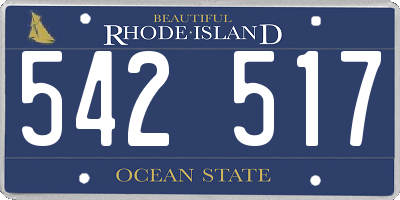 RI license plate 542517