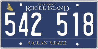 RI license plate 542518