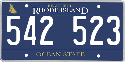 RI license plate 542523