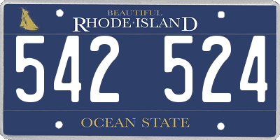 RI license plate 542524