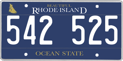 RI license plate 542525