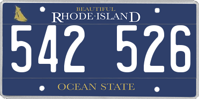 RI license plate 542526