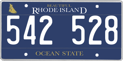 RI license plate 542528