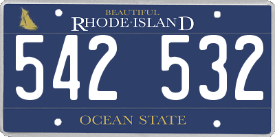 RI license plate 542532