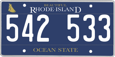 RI license plate 542533