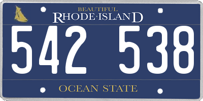 RI license plate 542538