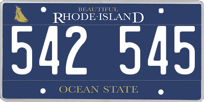 RI license plate 542545