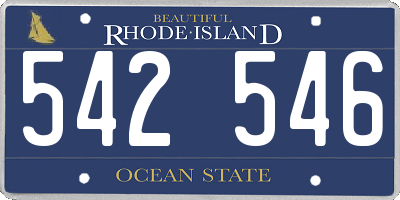 RI license plate 542546