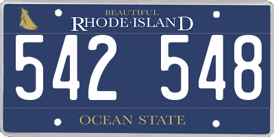 RI license plate 542548