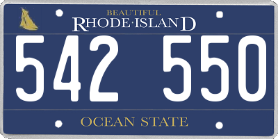 RI license plate 542550