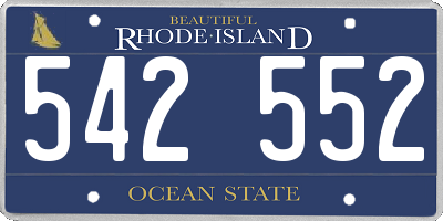 RI license plate 542552