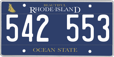 RI license plate 542553