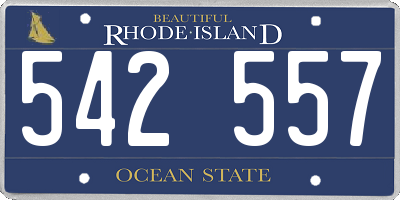 RI license plate 542557
