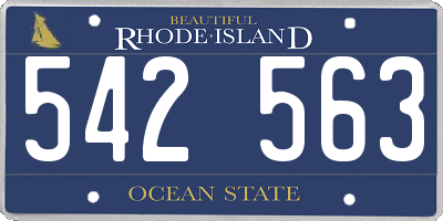 RI license plate 542563