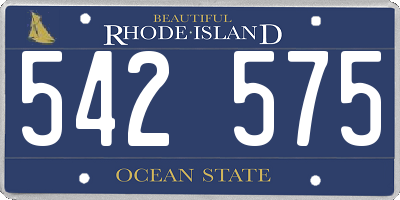 RI license plate 542575