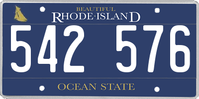 RI license plate 542576